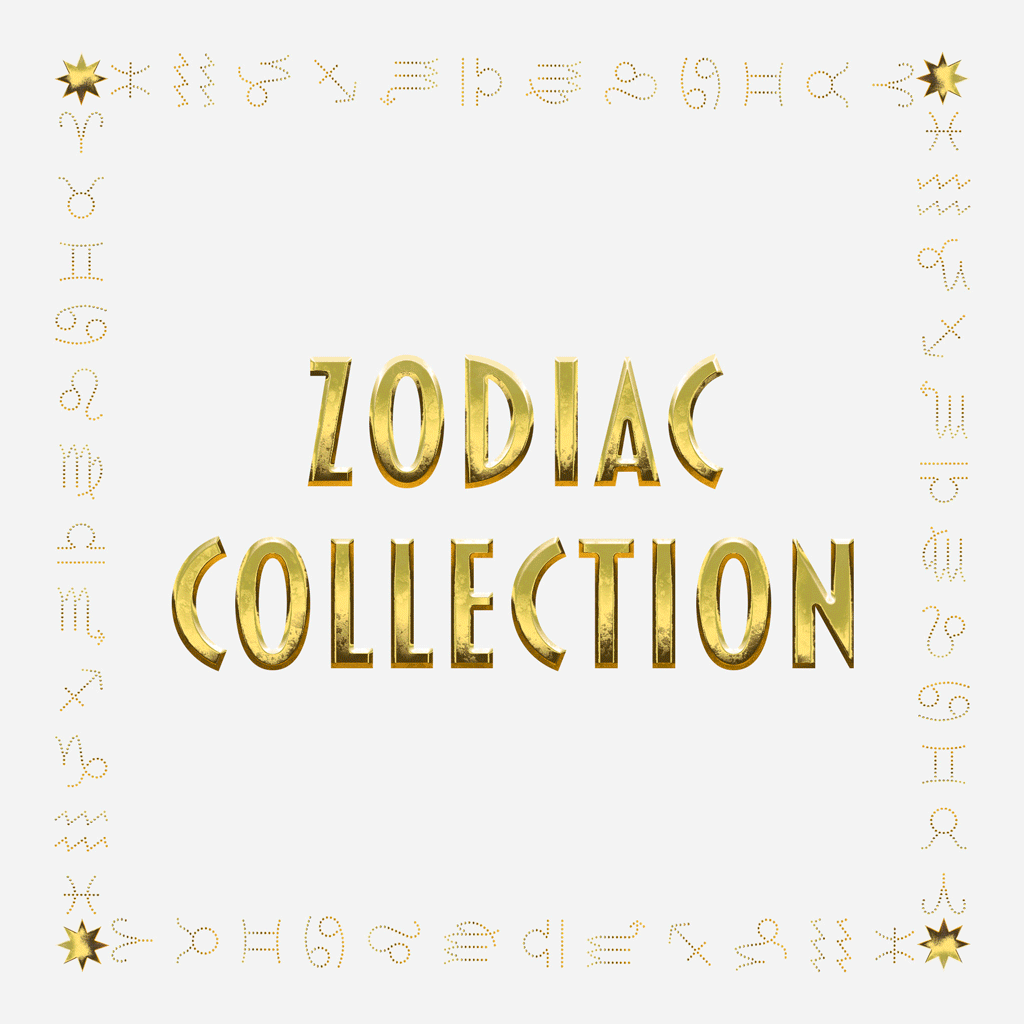 animation of Zodiac Collection with images of scarf notebooks and lounge pants with zodiac designs