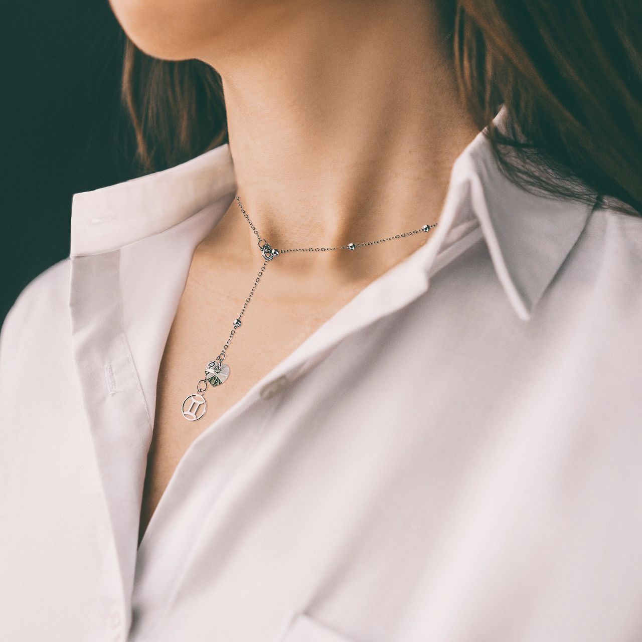 Zodiac Station Necklace Stainless Steel - Gemini